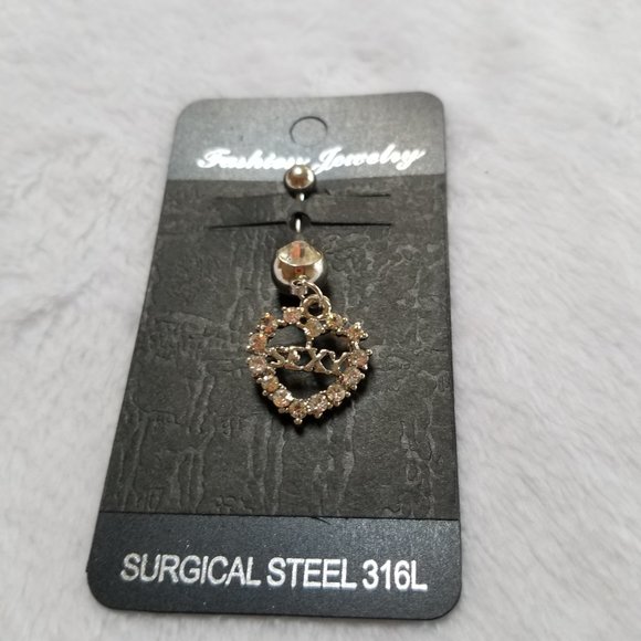 * 5/35* New Clear Rhinestone "SEXY" Belly Button Piercing 14G - Picture 3 of 4